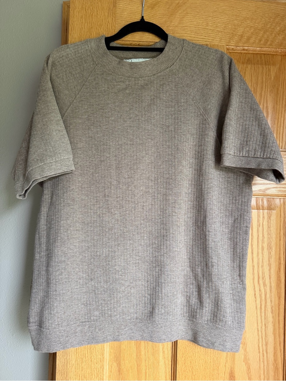 Vintage Cathy Daniels Ribbed Short Sleeve Sweater Top Women’s Size Large Casual